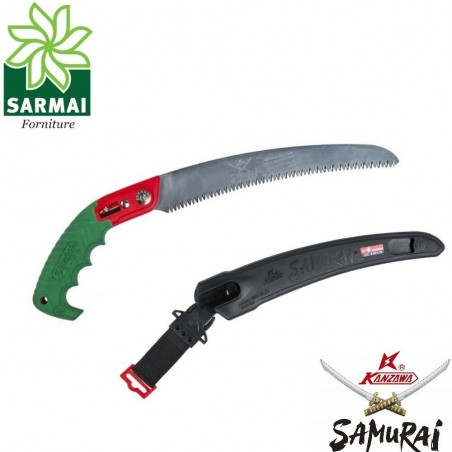 SEGHETTO LAMA CURVA DA POTATURA PROFESSIONALE SAMURAI 30 cm CON FODERO A CINTURA