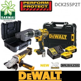 DeWALT DCK255P2T kit utensili BRUSHLESS XR 18V DCD796 DCG405FN con valigia TSTAK