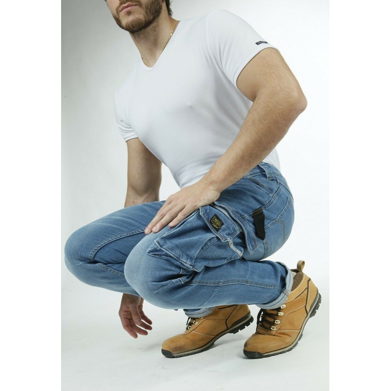 RICA LEWIS mod. JOB Pantalone pantaloni da lavoro jeans resistenti con tasconi