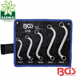 BGS 1216 assortimento serie 5 chiavi poligonali a S cromate 10 a 19 mm
