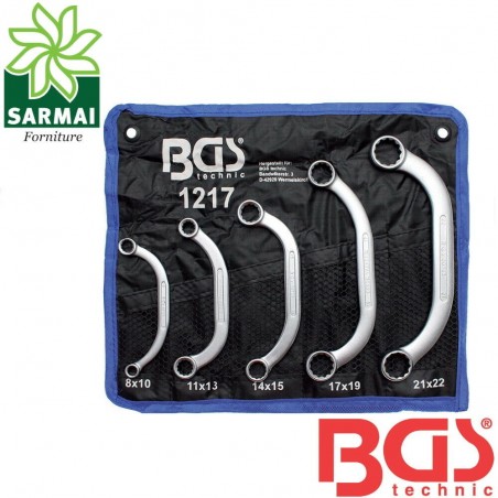 BGS 1217 assortimento serie 5 chiavi poligonali cromate per starter 8 a 22 mm