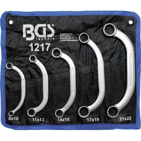 BGS 1217 assortimento serie 5 chiavi poligonali cromate per starter 8 a 22 mm