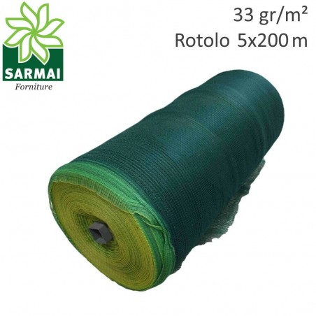 Rotolo 5x200 mt 33 gr/mq rete telo raccolta olive antistrappo