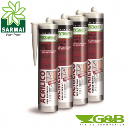 G&B SILICONE ACRILICO BIANCO VERNICIABILE 310ml LEGNO CARTONGESSO CALCESTRUZZO