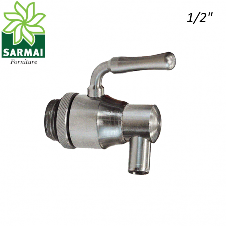 Rubinetto Antigoccia Attacco 1/2 Acciaio INOX Beccuccio Girevole Per Contenitori