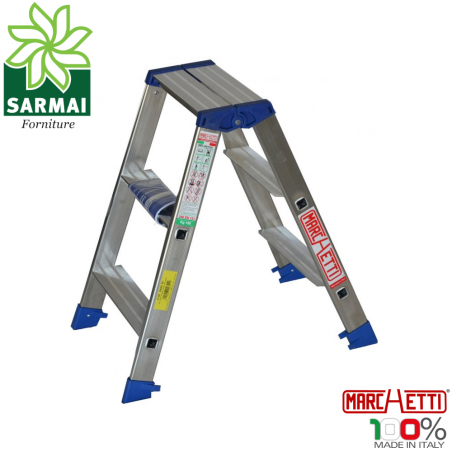 Marchetti GAUDI scala scaletto alluminio doppia salita varie altezze e gradini