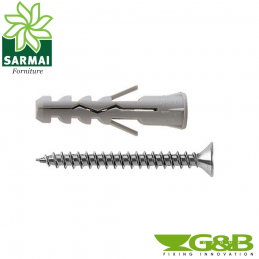 TASSELLI G&B CON BORDO CONDOR NYLON 6x30 VITI VITE 4,5x40 mm 100 PEZZI
