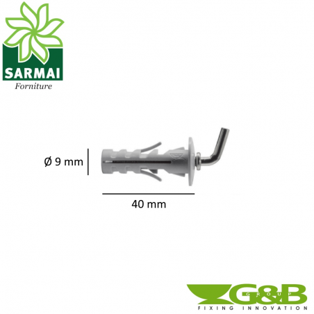 G&B TASSELLO NYLON Ø 9 - 12 MM GANCIO ACCIAIO CORTO MEDIO LUNGO 5 25 50 100 PZ