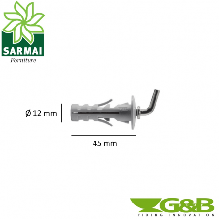 G&B TASSELLO NYLON Ø 9 - 12 MM GANCIO ACCIAIO CORTO MEDIO LUNGO 5 25 50 100 PZ