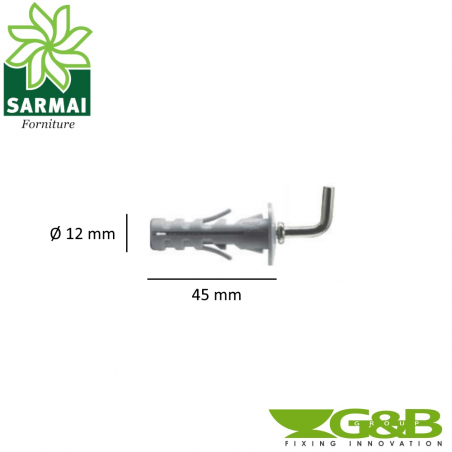 G&B TASSELLO NYLON Ø 9 - 12 MM GANCIO ACCIAIO CORTO MEDIO LUNGO 5 25 50 100 PZ