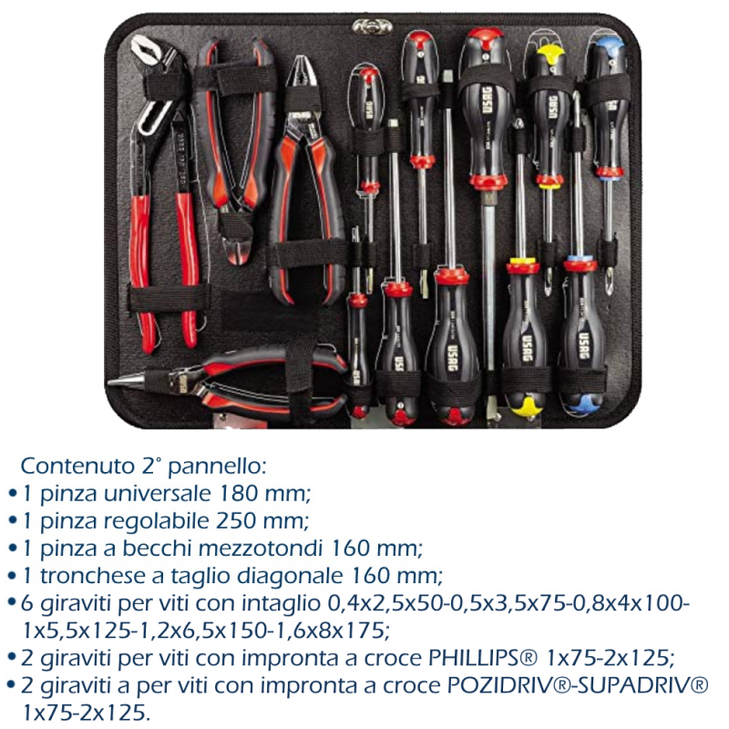 USAG 002 JMA set utensili valigia porta attrezzi assortimento manutenzione 181pz