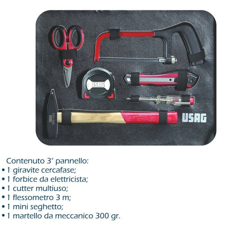 USAG 002 JMA set utensili valigia porta attrezzi assortimento manutenzione 181pz