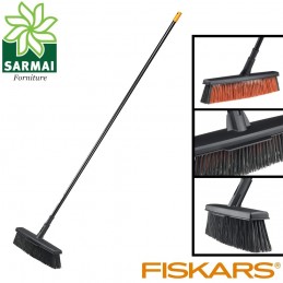 Fiskars L scopa scopone super leggera ergonomica giardino viale + manico incluso