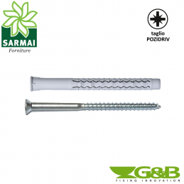 Tasselli G&B GX-L Nylon vite Testa Piana Svasata taglio POZIDRIV Vari formati