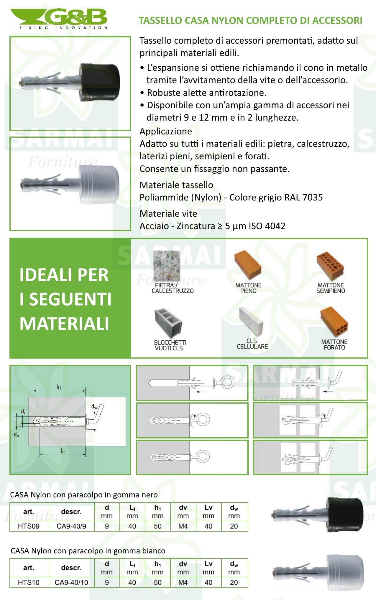 DESCRIZIONE PARACOLPO CASA NYLON