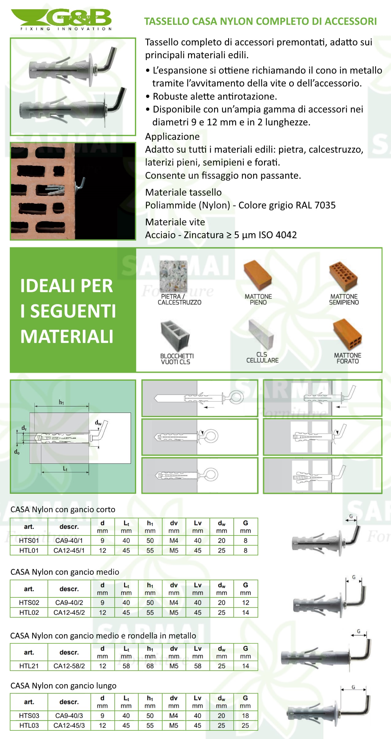 DESCRIZIONE CASA NYLON GANCIO