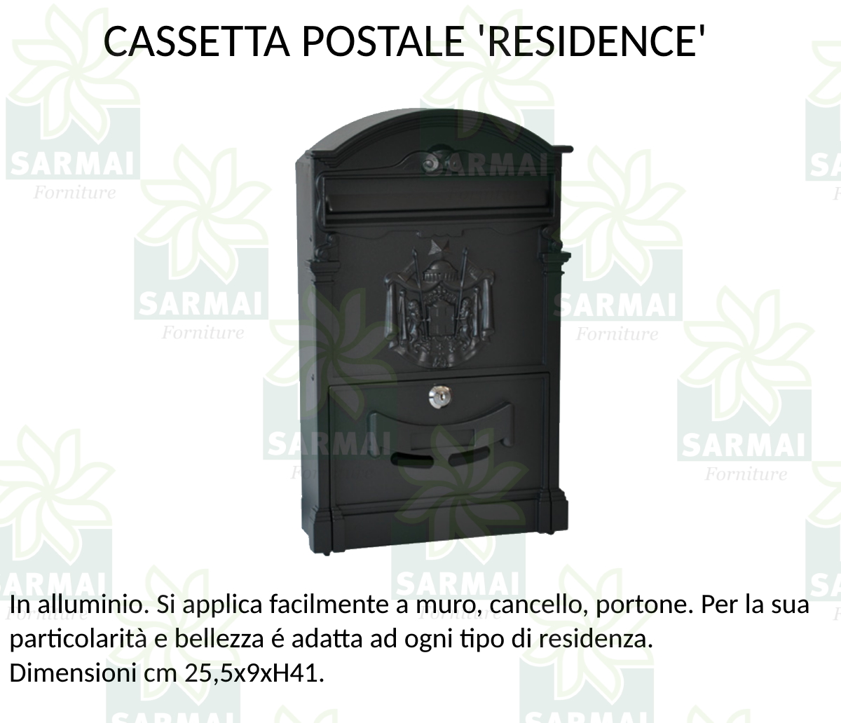 DESCRIZIONE CASSETTA POSTALE