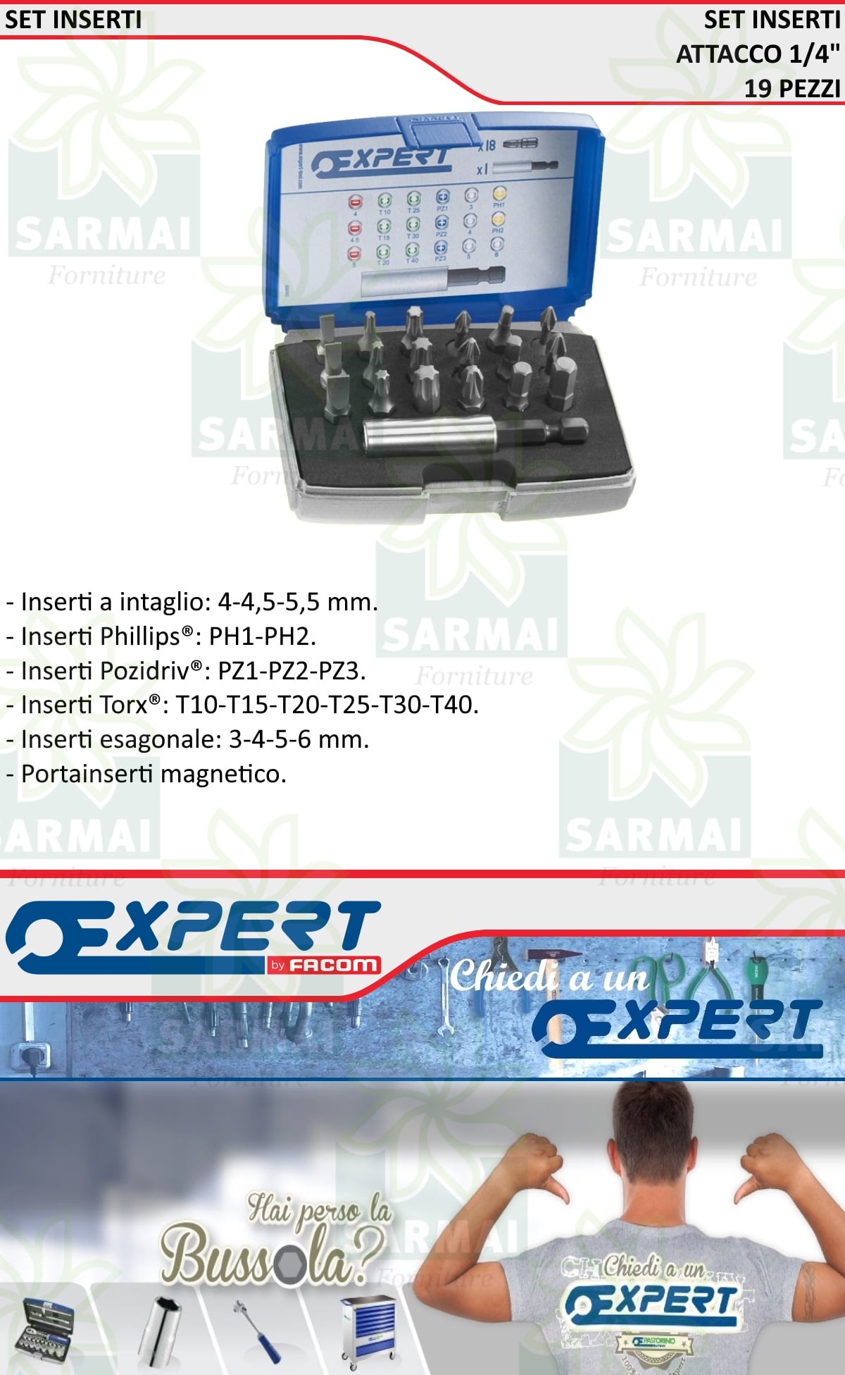 DESCRIZIONE SET INSERTI
