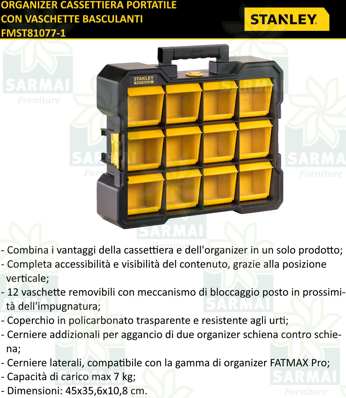 Organiseur Flip Bins Fatmax Réf. FMST81077-1 - STANLEY