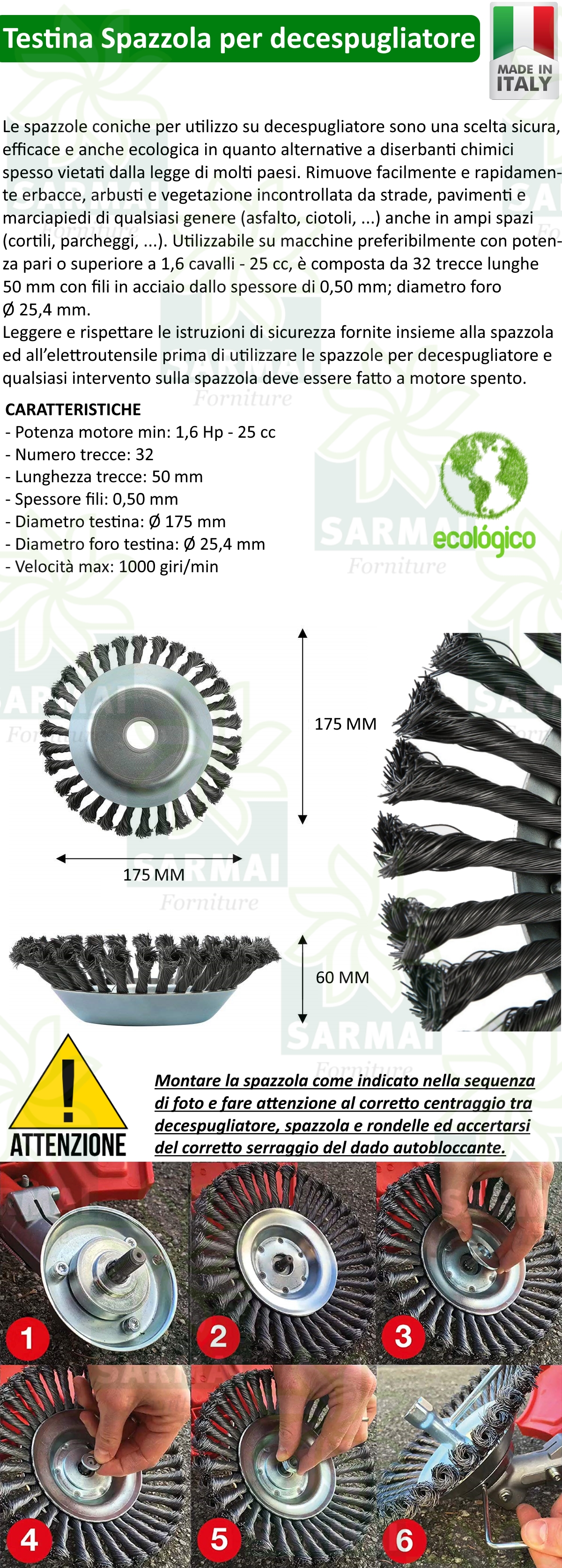 Acquista online Spazzola per erbacce a cono per decespugliatore Ø17cm -  Testine, Dischi e Parasassi GRANIT – ScifoStore