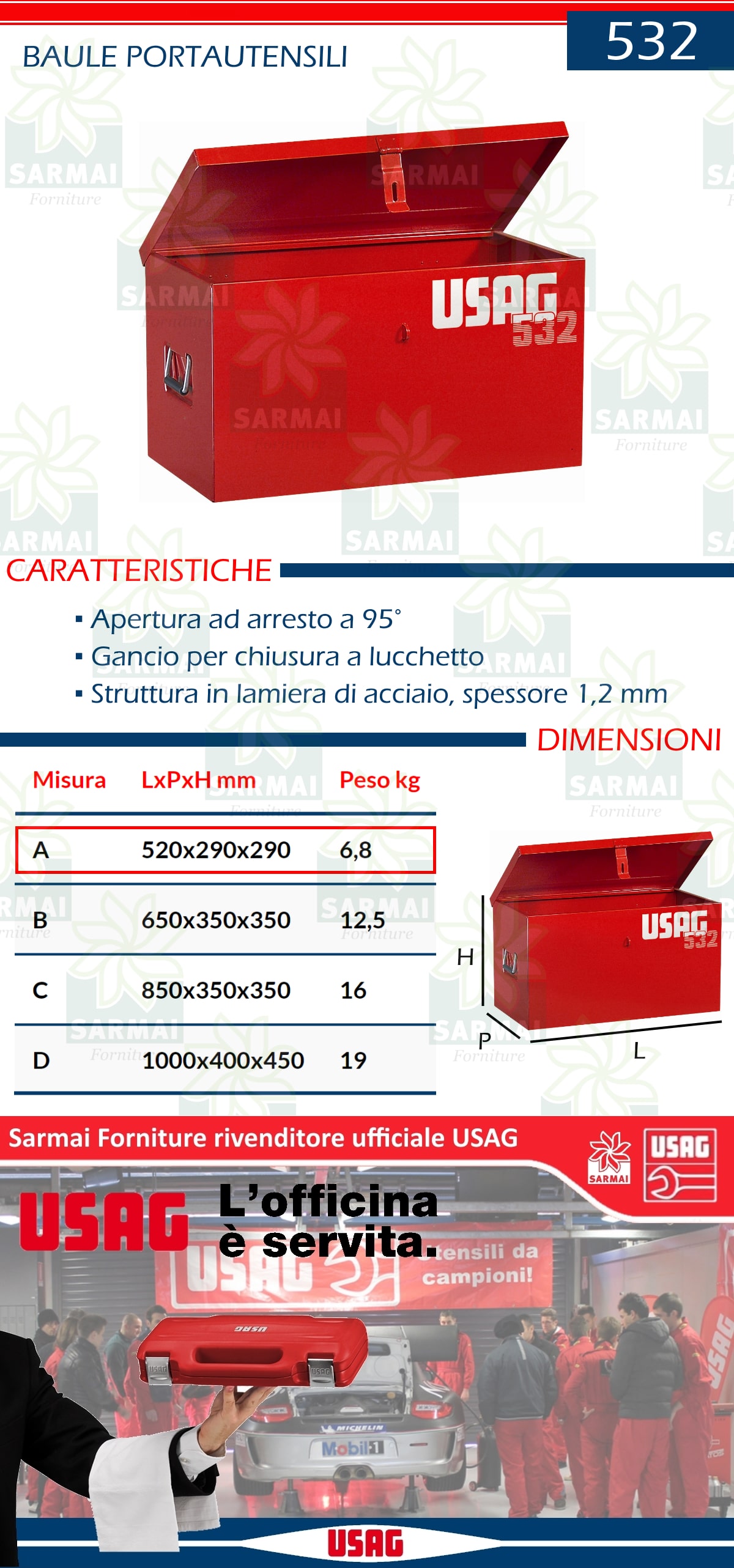 DESCRIZIONE BAULE PORTAUTENSILI