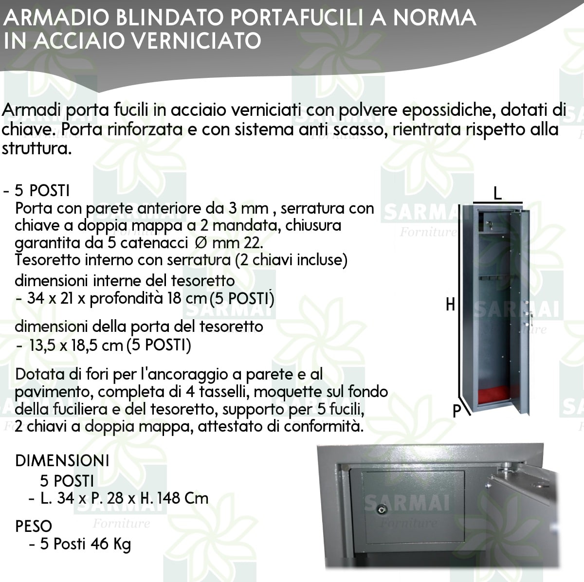 DESCRIZIONE ARMADIO PORTAFUCILI